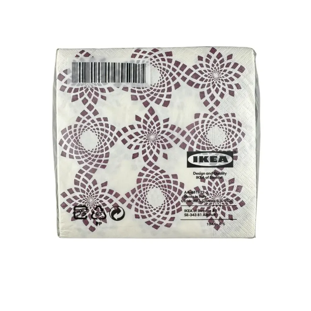 Limited Edition Retired IKEA Nyter Paper Dinner Napkins Dark Red Swirl 2010